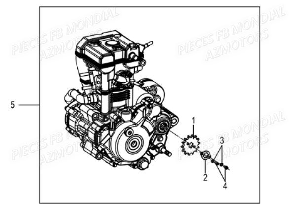 Moteur FB MONDIAL Pieces HPS 125 ABS E5 FB Mondial Origine