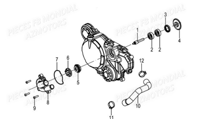 Pompe A Eau FB MONDIAL Pieces HPS 125 ABS E5 FB Mondial Origine
