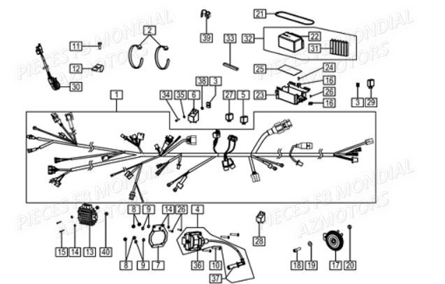 SYSTEME_ELECTRIQUE FB MONDIAL Pieces HPS 125 ABS EU5 FB Mondial Origine