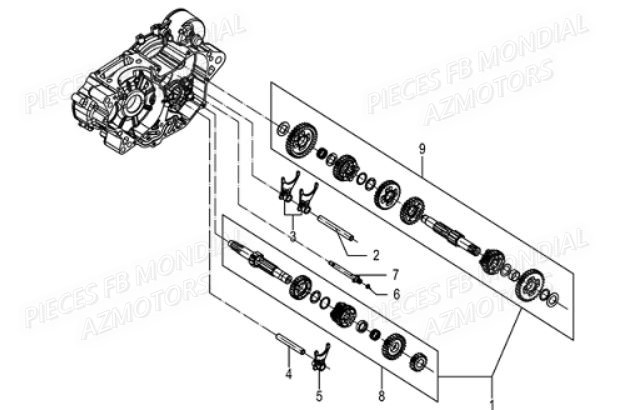 Transmission FB MONDIAL Pieces HPS 125 ABS E5 FB Mondial Origine