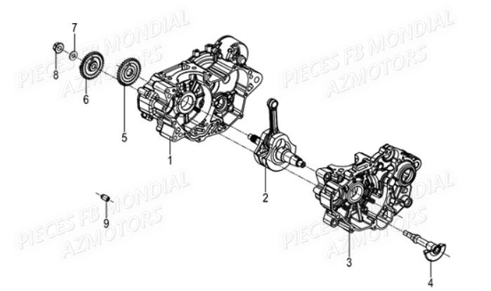 Vilebrequin FB MONDIAL Pieces HPS 125 ABS E5 FB Mondial Origine