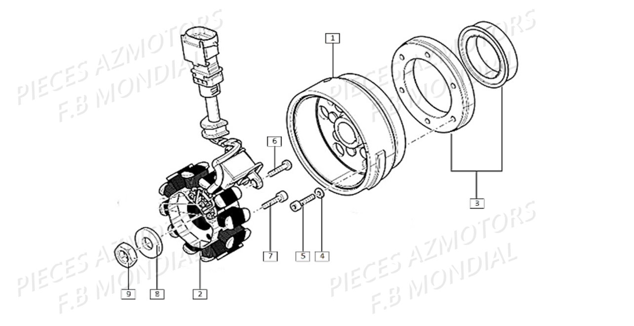 ALLUMAGE STATOR ROTOR FB MONDIAL HPS 125 CBS