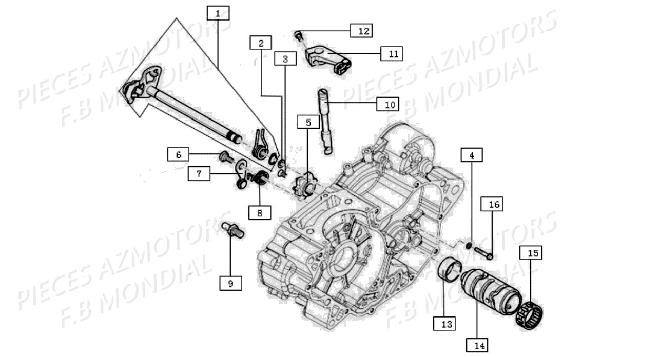 Arbre De Selection FB MONDIAL Pieces HPS_125 CBS E4 FB Mondial Origine