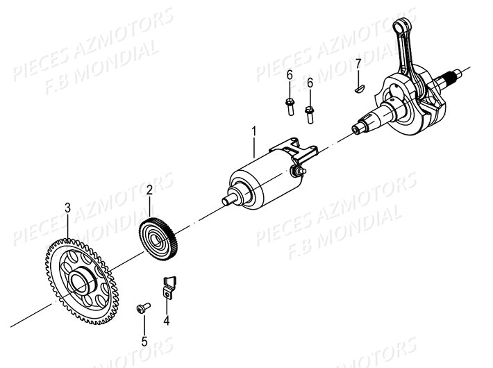 DEMARREUR FB MONDIAL Pieces HPS 125 CBS E4 FB Mondial Origine