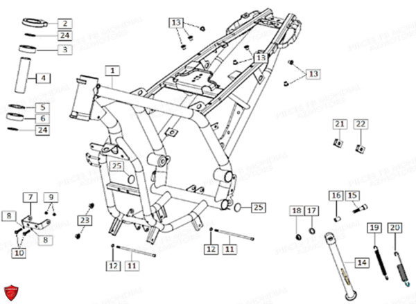 Cadre Chassis FB MONDIAL Pieces HPS 125 LIMITED EDITION E4 FB Mondial Origine
