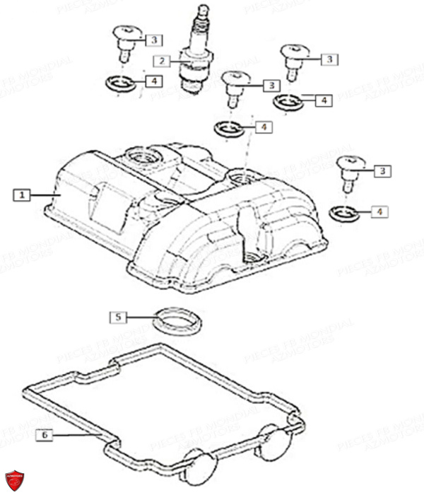 Couvre Culasse Bougie FB MONDIAL Pieces HPS 125 LIMITED EDITION E4 FB Mondial Origine

