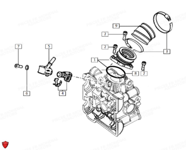 Injection Pipe Admission FB MONDIAL Pieces HPS 125 LIMITED EDITION E4 FB Mondial Origine
