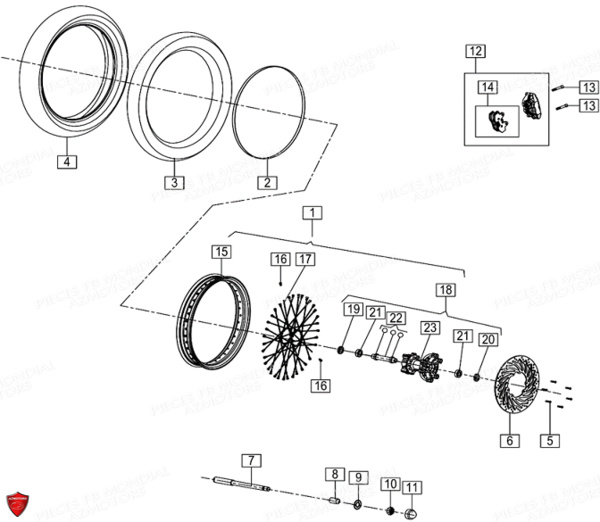 ROUE AVANT pour HPS 125 LIMITED EDITION