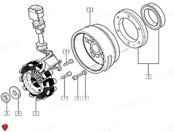 Stator Rotor Allumage FB MONDIAL Pieces HPS 125 LIMITED EDITION E4 FB Mondial Origine
