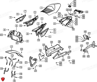 Carenages Et Selle FB MONDIAL Pieces HPS 125 UBBIALI E5 FB Mondial Origine