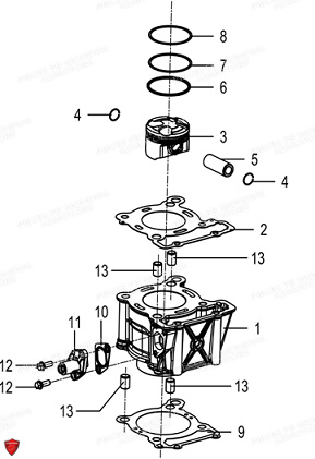 PISTON CYLINDRE FB MONDIAL HPS 125 UBBIALI E5