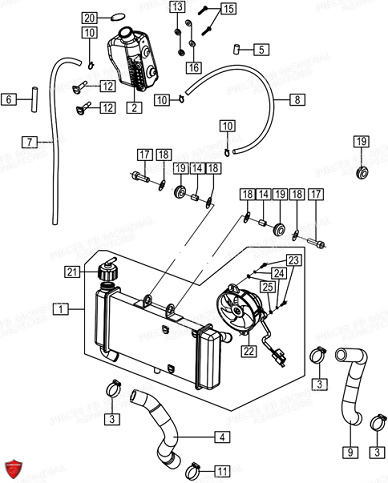Refroidissement FB MONDIAL Pieces HPS 125 UBBIALI E5 FB Mondial Origine