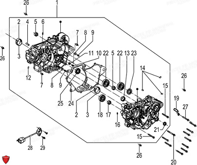 Roulements De Carters FB MONDIAL Pieces HPS 125 UBBIALI E5 FB Mondial Origine