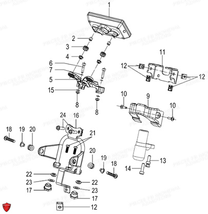 Tableau De Bord FB MONDIAL Pieces HPS 125 UBBIALI E5 FB Mondial Origine
