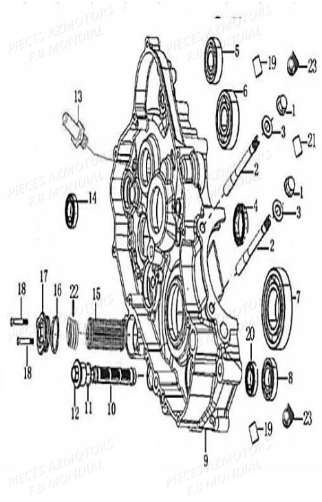 Carter Droit FB MONDIAL Pieces HPS 300 ABS EU4 Mondial Origine