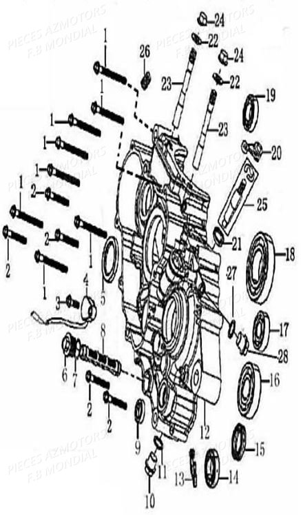 CARTER_GAUCHE FB MONDIAL Pieces HPS 300 ABS EU4 Mondial Origine