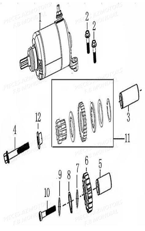 Demarreur FB MONDIAL Pieces HPS 300 ABS EU4 Mondial Origine