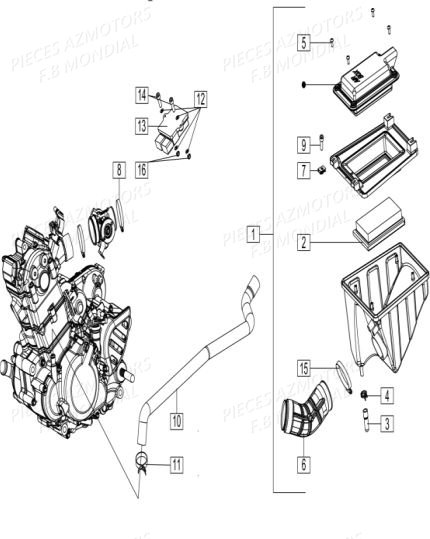 Filtre A Air FB MONDIAL Pieces HPS 300 ABS EU4 Mondial Origine