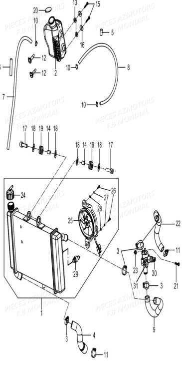 Radiateurs FB MONDIAL Pieces HPS 300 ABS EU4 Mondial Origine