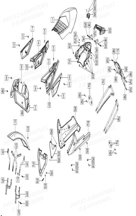 Selle FB MONDIAL Pieces HPS 300 ABS EU4 Mondial Origine