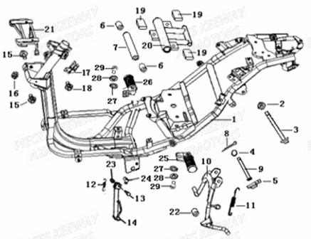 Cadre KEEWAY Pieces KEEWAY HURRICANE 50 2ST QJ1E40QMB 2007