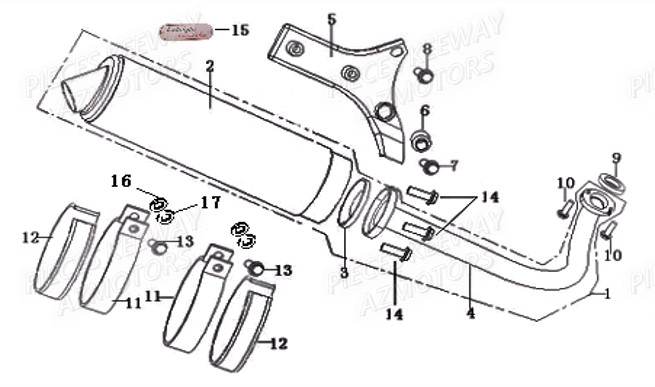 ECHAPPEMENT KEEWAY HURRICANE 50 2T 07