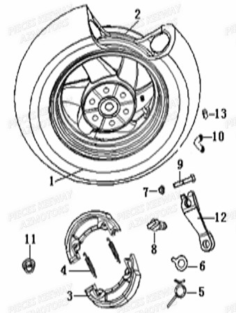 ROUE ARRIERE KEEWAY HURRICANE 50 2T 07