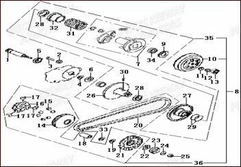 Variateur KEEWAY Pieces KEEWAY HURRICANE 50 2ST QJ1E40QMB 2007