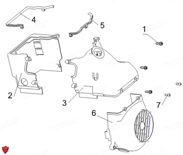 Carter De Refroidissement KEEWAY Pieces KEEWAY HURRICANE 50 4T 137QMB (Avant 2011)