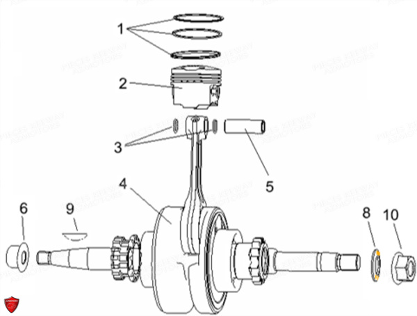 PISTON_VILEBREQUIN KEEWAY Pieces KEEWAY HURRICANE 50 4T 137QMB (Avant 2011)