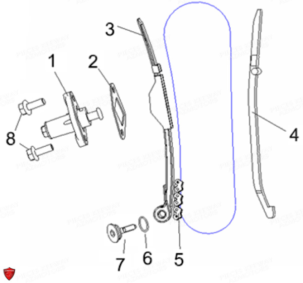 Tendeur Distribution KEEWAY Pieces KEEWAY HURRICANE 50 4T 137QMB (Avant 2011)