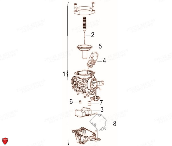 Carburateur KEEWAY Pieces KEEWAY HURRICANE 50 4T 137QMB-3 (2012)