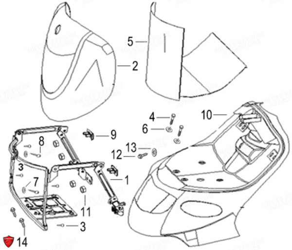 Carenages Avant KEEWAY Pieces KEEWAY HURRICANE 50 4T 137QMB-3 (2012)
