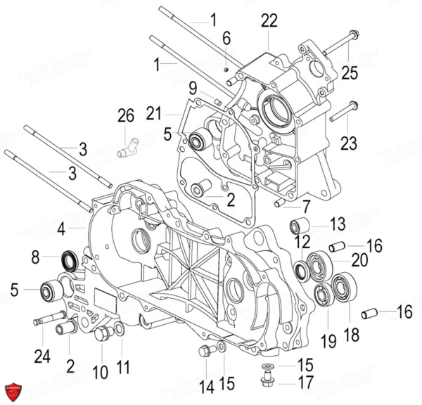 Carters Moteur KEEWAY Pieces KEEWAY HURRICANE 50 4T 137QMB-3 (2012)