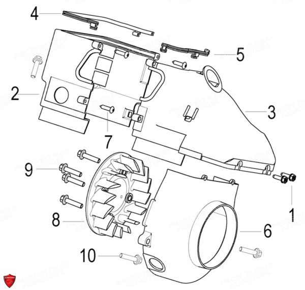 Carter De Refroidissement KEEWAY Pieces KEEWAY HURRICANE 50 4T 137QMB-3 (2012)