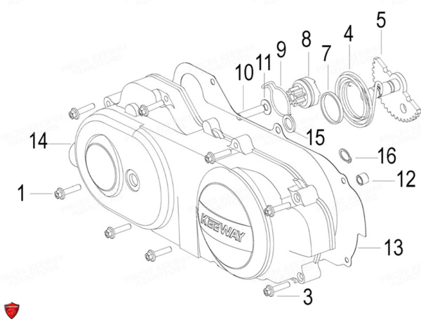Carter De Transmission KEEWAY Pieces KEEWAY HURRICANE 50 4T 137QMB-3 (2012)