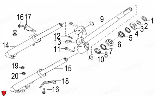 Fourche Te De Fourche KEEWAY Pieces KEEWAY HURRICANE 50 4T 137QMB-3 (2012)