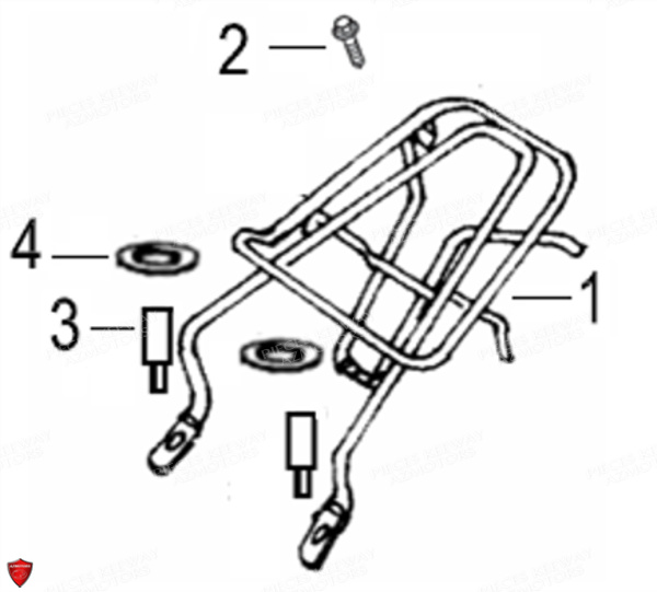 Porte Paquet KEEWAY Pieces KEEWAY HURRICANE 50 4T 137QMB-3 (2012)