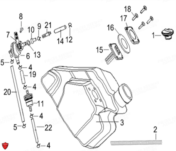 Reservoir A Carburant KEEWAY Pieces KEEWAY HURRICANE 50 4T 137QMB-3 (2012)