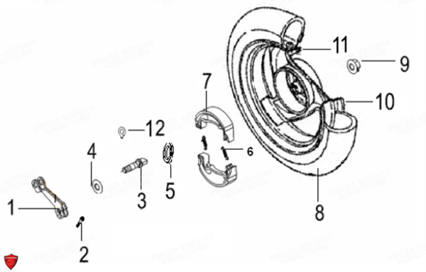 Roue Arriere KEEWAY Pieces KEEWAY HURRICANE 50 4T 137QMB-3 (2012)
