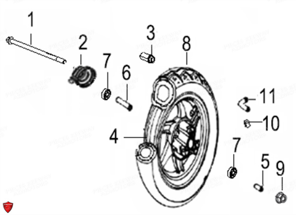 Roue Avant KEEWAY Pieces KEEWAY HURRICANE 50 4T 137QMB-3 (2012)