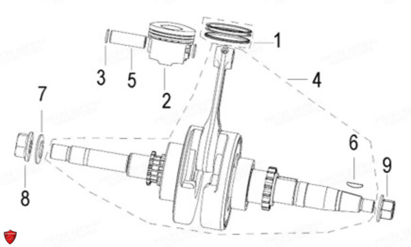 Vilebrequin Piston KEEWAY Pieces KEEWAY HURRICANE 50 4T 137QMB-3 (2012)