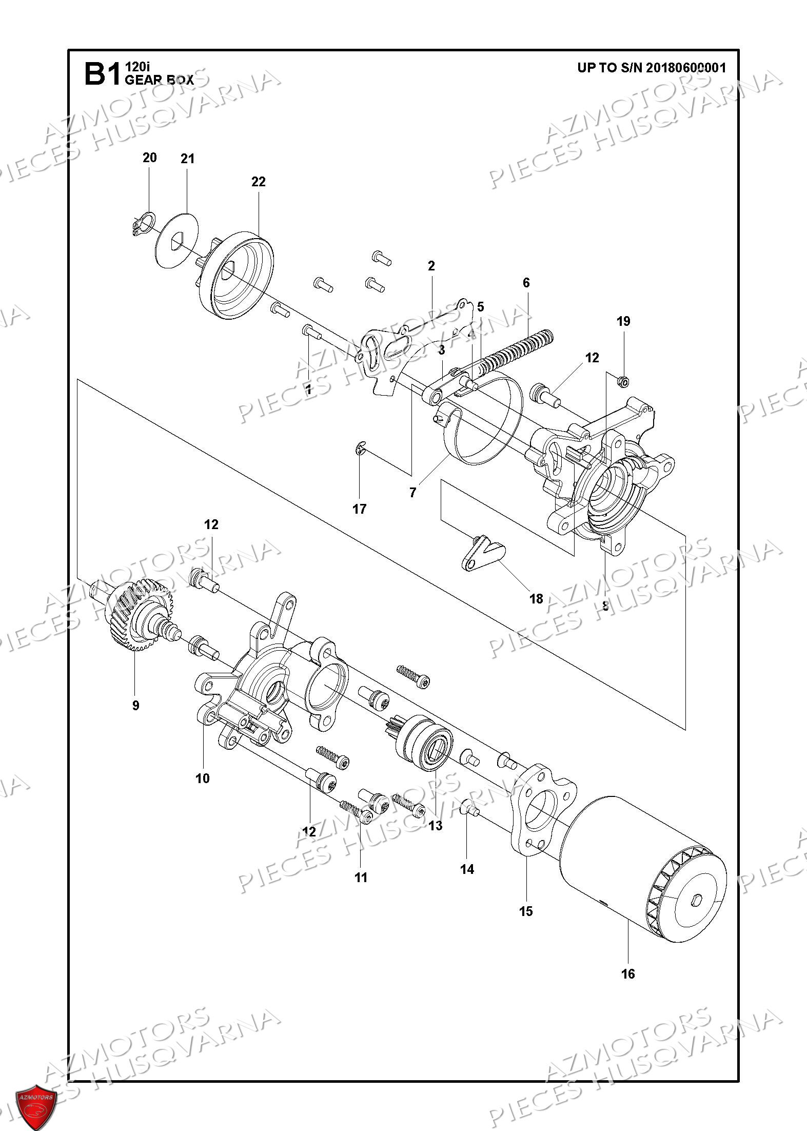 Boite De Vitesses HUSQVARNA PIECES TRONCONNEUSE 120i HUSQVARNA
