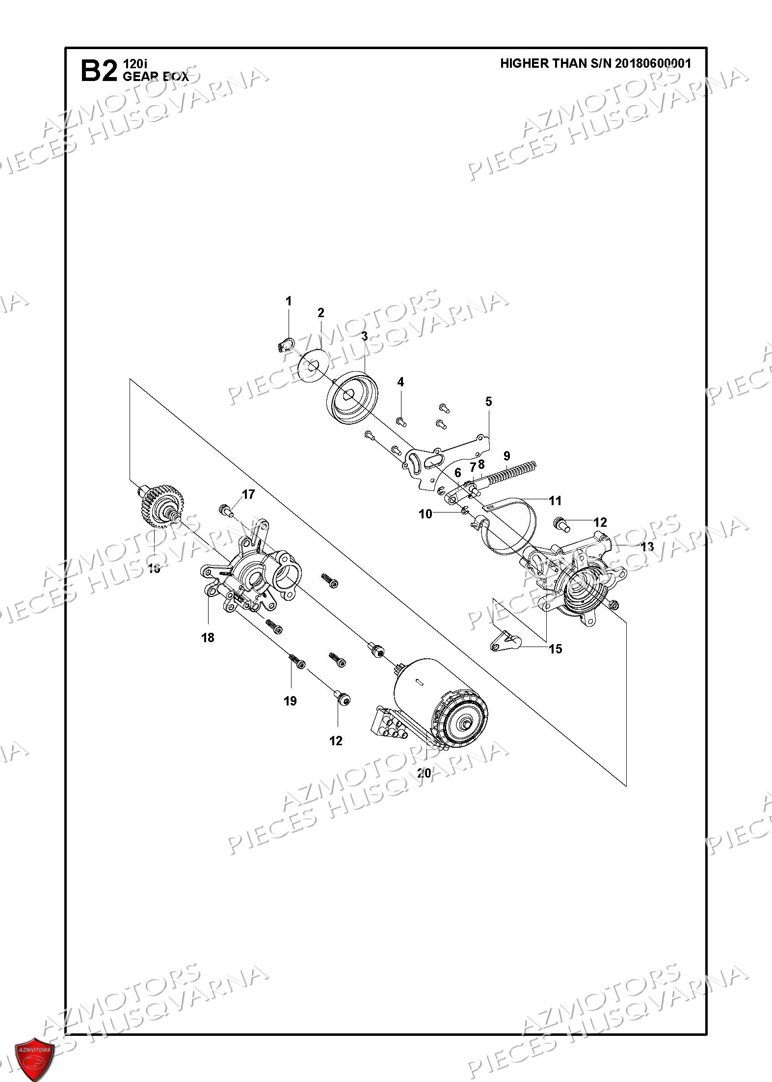Boite De Vitesses 2 HUSQVARNA PIECES TRONCONNEUSE 120i HUSQVARNA