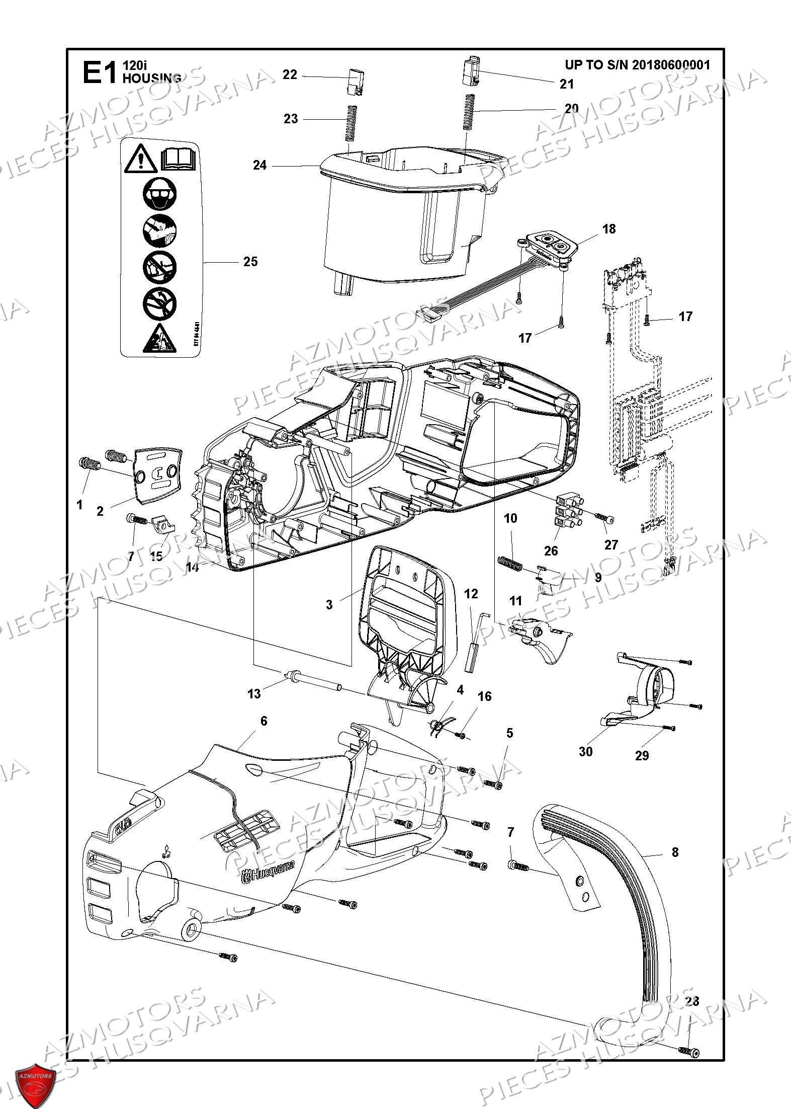 Carter HUSQVARNA PIECES TRONCONNEUSE 120i HUSQVARNA