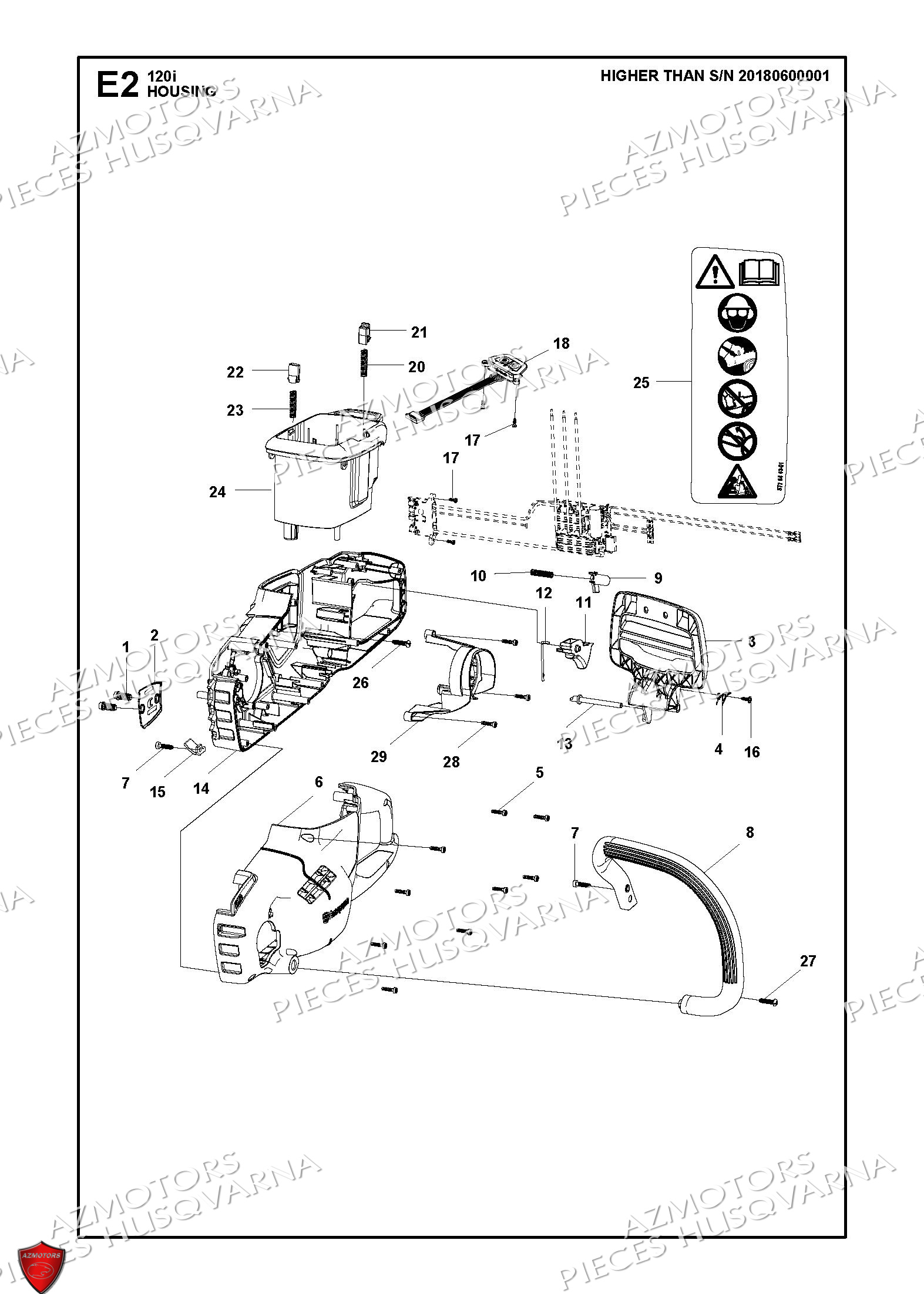 Carter 2 HUSQVARNA PIECES TRONCONNEUSE 120i HUSQVARNA