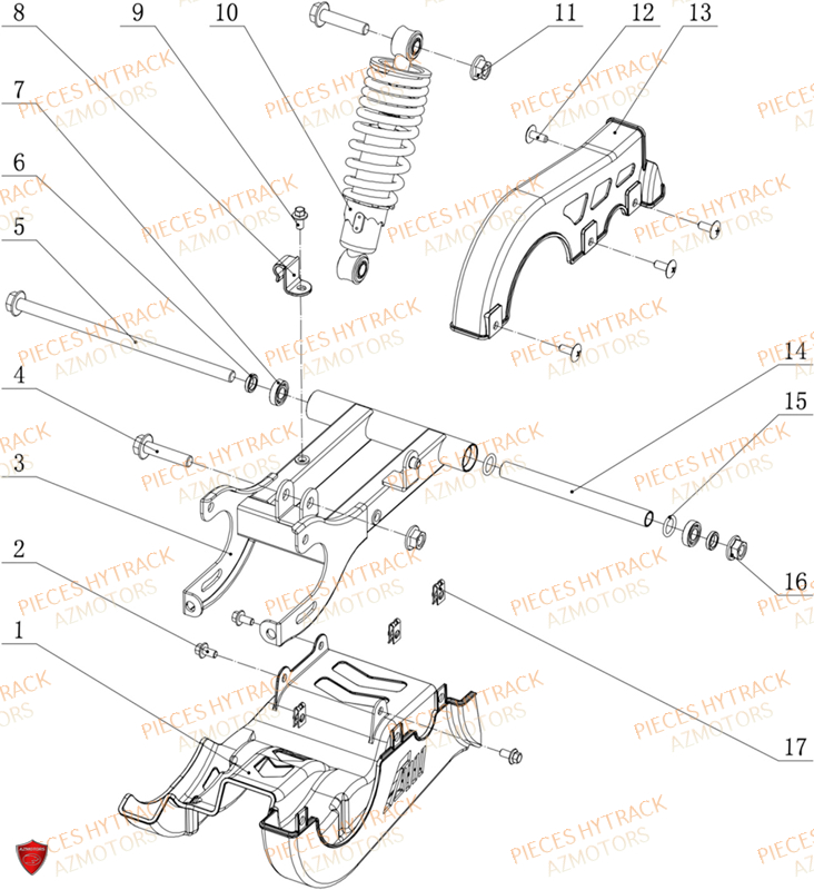 Bras Oscillant HYTRACK Pièces quad HY100 EV ELECTRIQUE