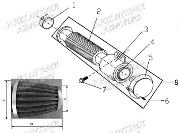 Filtre A Air HYTRACK Pieces Quad HY_100SX_[2014]
