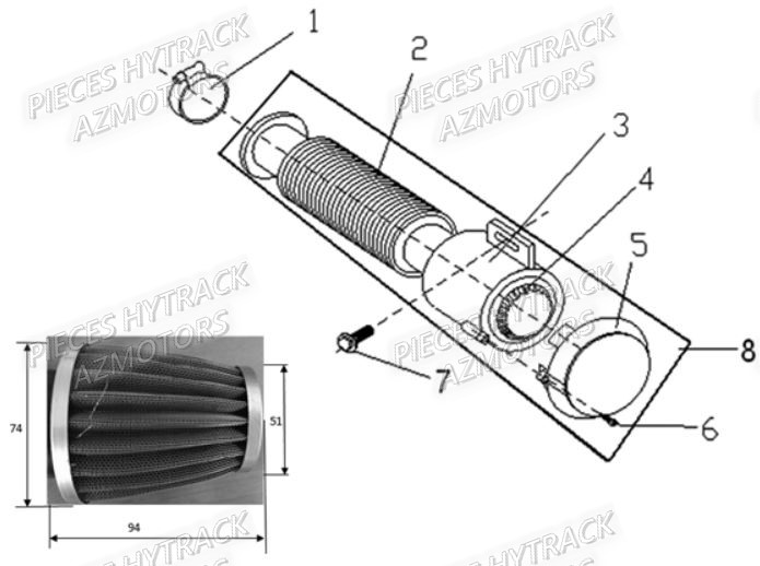 Filtre A Air AZMOTORS Pieces Quad HY_100SX_[2014]