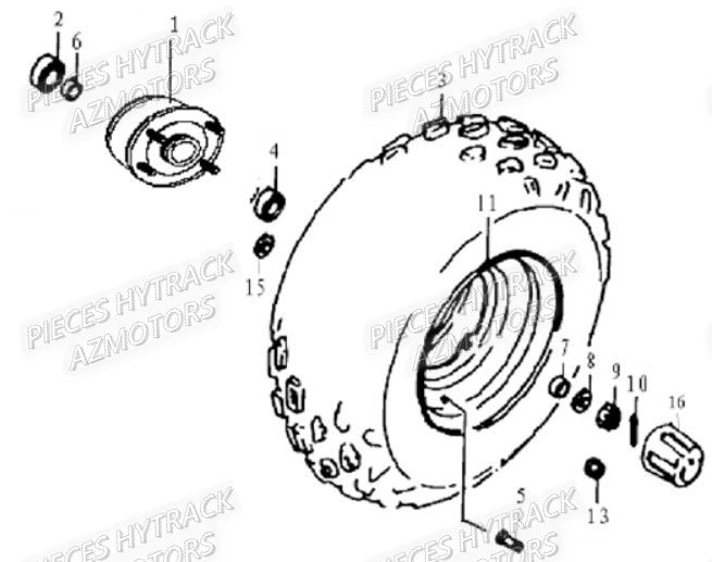 Roues Avant HYTRACK Pieces Quad HY_100SX_[2014]